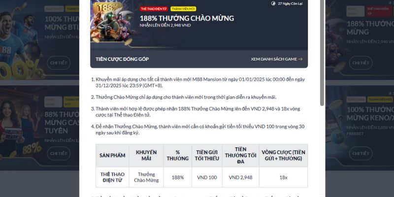 Lưu ý khi bạn tham gia khuyến mãi nạp đầu M88
