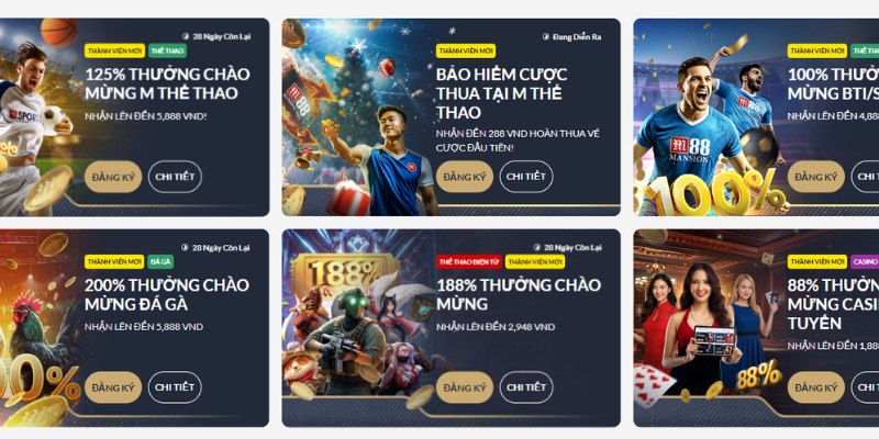 Tham gia ưu đãi nhà cái để nhận nhiều chương trình đặc sắc